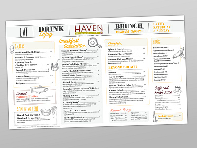 Menu Design - Haven brand guide brand guidelines branding color design layout menu menu design