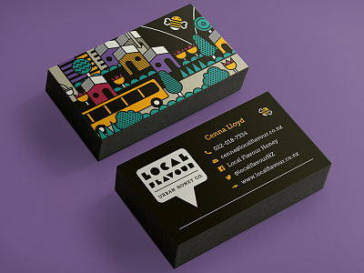 Local Flavour Business Cards architecture bees branding city honey nz packaging urban