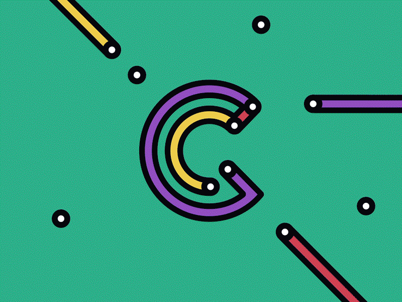 GC Logo 3d colours glitch illustration logo