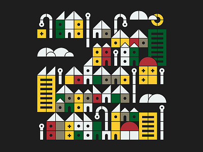 Cityscape buildings city houses landscape vector