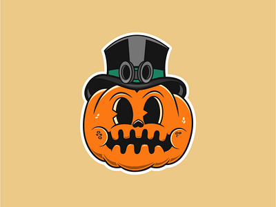 Spooktober Pumpkin 🎃 adobe illustrator design disney art flat halloween illustration jack o lantern oktober old cartoon pumpkin rubberhose scary spooky vector vector artwork vintage
