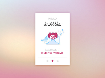 Hello Dribbble ! debut dribbble first flat hello invitation mail shot ticket