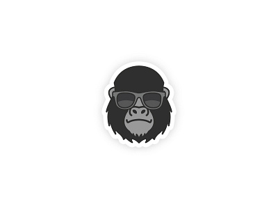 Monkey Chilling badge design icon illustration monkey sticker sunglasses vector