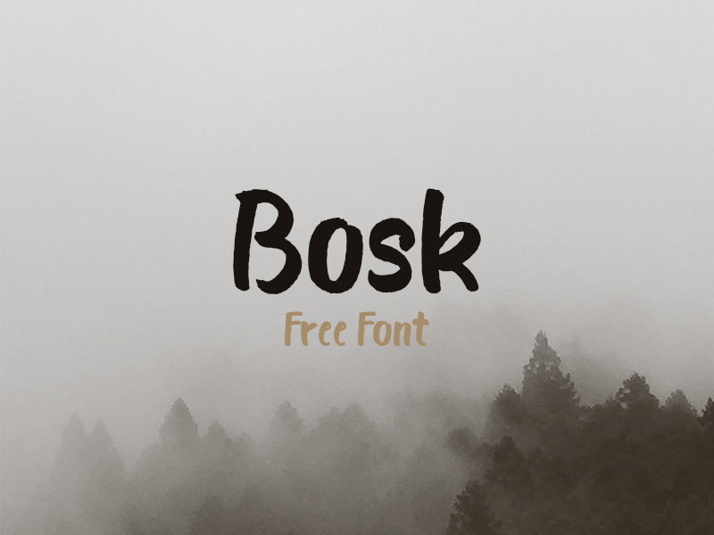 Bosk - Free Brush Font forrest messy logo robust old grunge vintage calligraphy typeface brush-font font brush