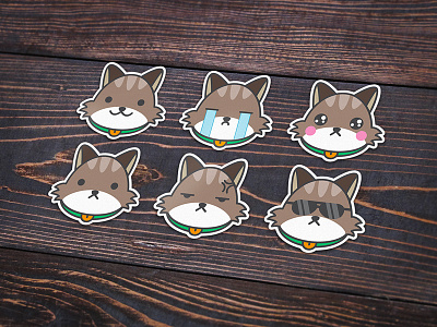 Emoji Sam The Cat emoji's angry blush cat cool cute pet smile stickers. emoji