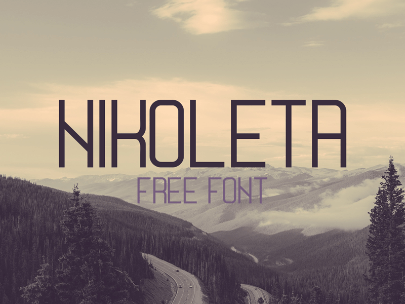 Nikoleta Free Font all caps condensed dark download free font multilingual purple typeface typography