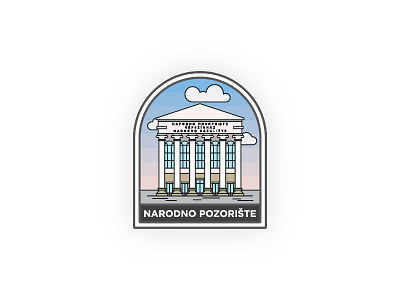 National Theater - Subotica city design flat icon illustration inspiration logo sticker