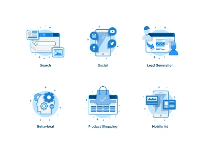 Website Icons No. 1 adobe illustrator adobecc blue flat graphic design icon icon a day icon set illustration lineart navy blue search shopping social ui ui ux vector vector artwork vectorart website