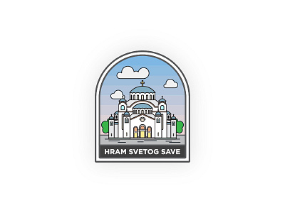 Church of Saint Sava - Belgrade adobe illustrator architect art beautiful building church city flat graphic graphic design icon icon set illustration landmarks line art saint sticker vector vector art vector artwork