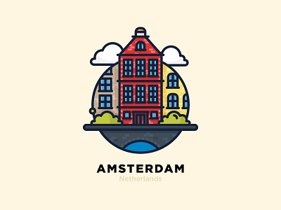 Amsterdam Icon - Red District Street adobe illustrator adobe illustrator cc amsterdam building graphic graphic design graphic design logo icon icon artwork iconset illustration landmark netherlands red sticker street vector vector art vectorworks yellow