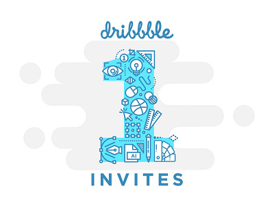 1 Dribbble Invite adobe illustrator adobe illustrator cc brush design element dribbble dribbble invite giveaway graphic design icon illustration illustration art illustrator number pen ruler tools ui ux design vector vector art vector artwork