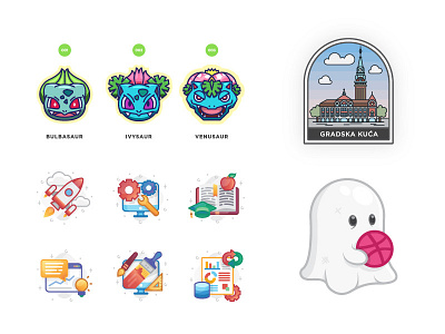 Top Shots Of 2018 adobe cc book building cute cute art education ghost graphic design icon icon artwork icon set illustration pokemon rocket town hall vector wrench