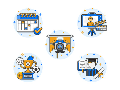 Event Photography Icon set artwork camera event graduation icon icon set line art line icons photography sport ball sports vector artwork