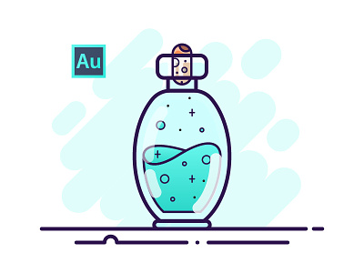 08 Potion Bottle - Adobe Audition adobe audition adobe illustrator adobe products art blue bottle cute design flask flat graphic design icon icon a day illustration magic monday potion sticker vector vector artwork