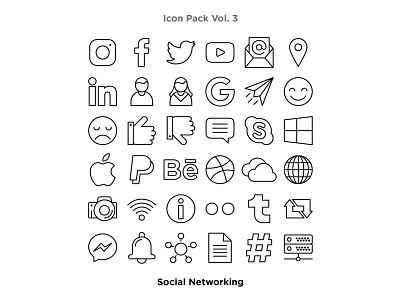 Vol. 3 - Social Networking Icon Pack adobe illustrator behance connecting design dribbble etheric facebook flat global graphic design icon illustration line art network social network socialmedia ui vector vector artwork