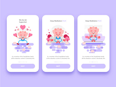 Lotus Character App UI 2 adobe illustrator app app design application branding design dribbble etheric flat graphic design illustration lotus meditation meditation app pink smile ui uiux vector vector artwork