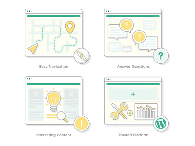 Diginomic 4 Rules of effective websites adobe illustrator concepts customer support design dribbble engaging flat graphic design icon illustration line art navigation question ui vector vector artwork website website concept website design wordpress