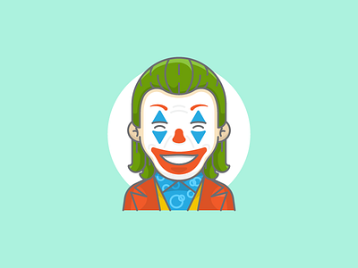 Joker adobe illustrator art batman character clown design flat graphic design happy icon illustration joaquin phoenix joker laugh movie smile sticker vector vector artwork villain