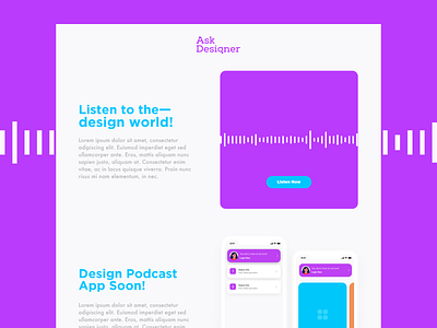 Ask Designer ask designer landing page podcast podcasting ux uxui website