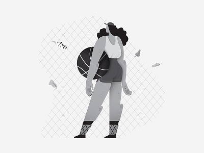 Basketball basketball brooklyn character design field greyscale grid illustration