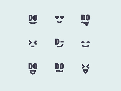 DoGood, logo variation branding do emotions good green identity logo slow smile