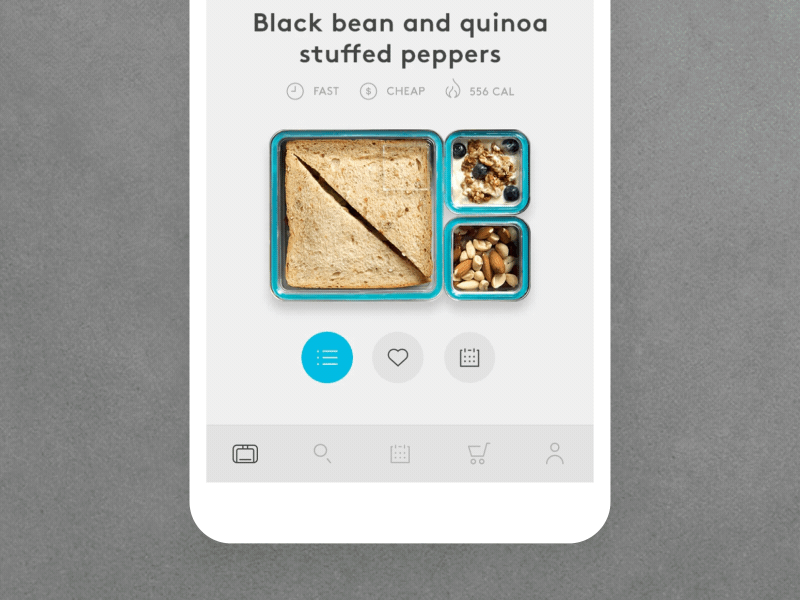 Prepd App - Open Recipe box bento cook cooking kitchen delightful details interactive app motion transition design recipe
