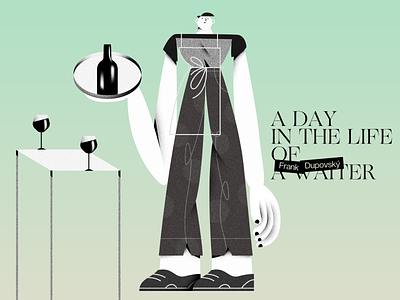 A day in the life of a waiter design editorial illustration layout waitor warmup website
