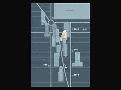Map Design buildings cartography design duotone illustration manhattan map new york skyscraper