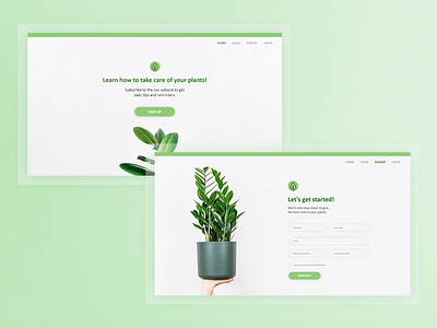 Sign up page - Plant Blog | Daily UI Challenge 001 dailyui design graphic design ui ux webdesign