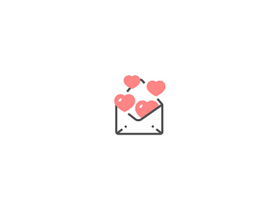 Letter with hearts Icon