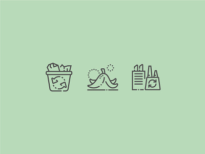 Trash and ecology icons