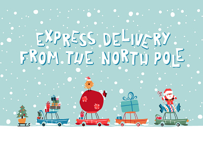 Santa Express from North Pole delivery express illustration merry christmass new year nooth pole santa santa claus xmas