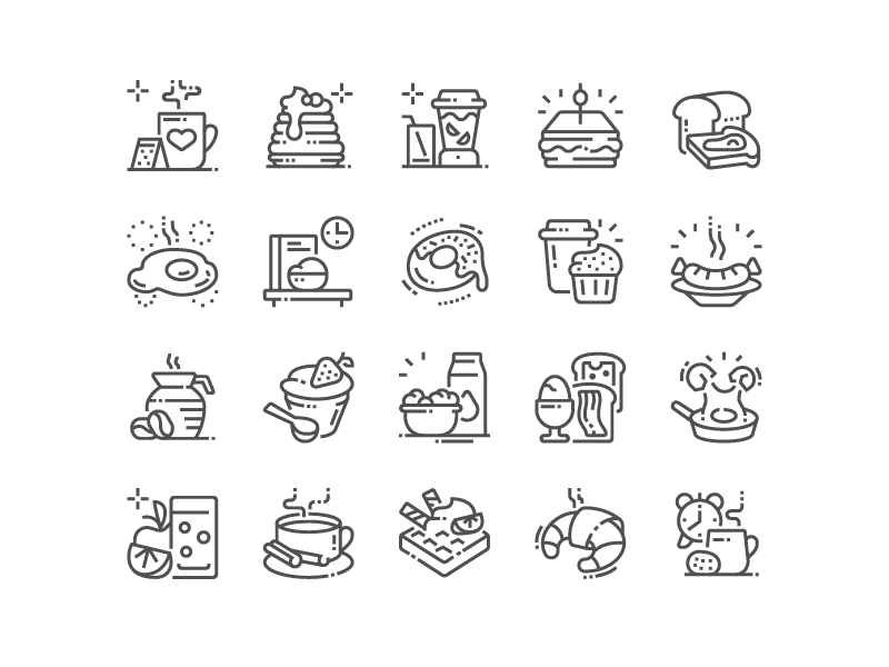 Good morning! Amazing Breakfast Icons are here! by koloicons on Dribbble