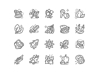 Herbs And Spices Icons design herbs icon icons perfect pixel simple spices svg web