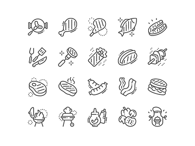 BBQ Icons bbq design food icon icons perfect pixel simple svg web