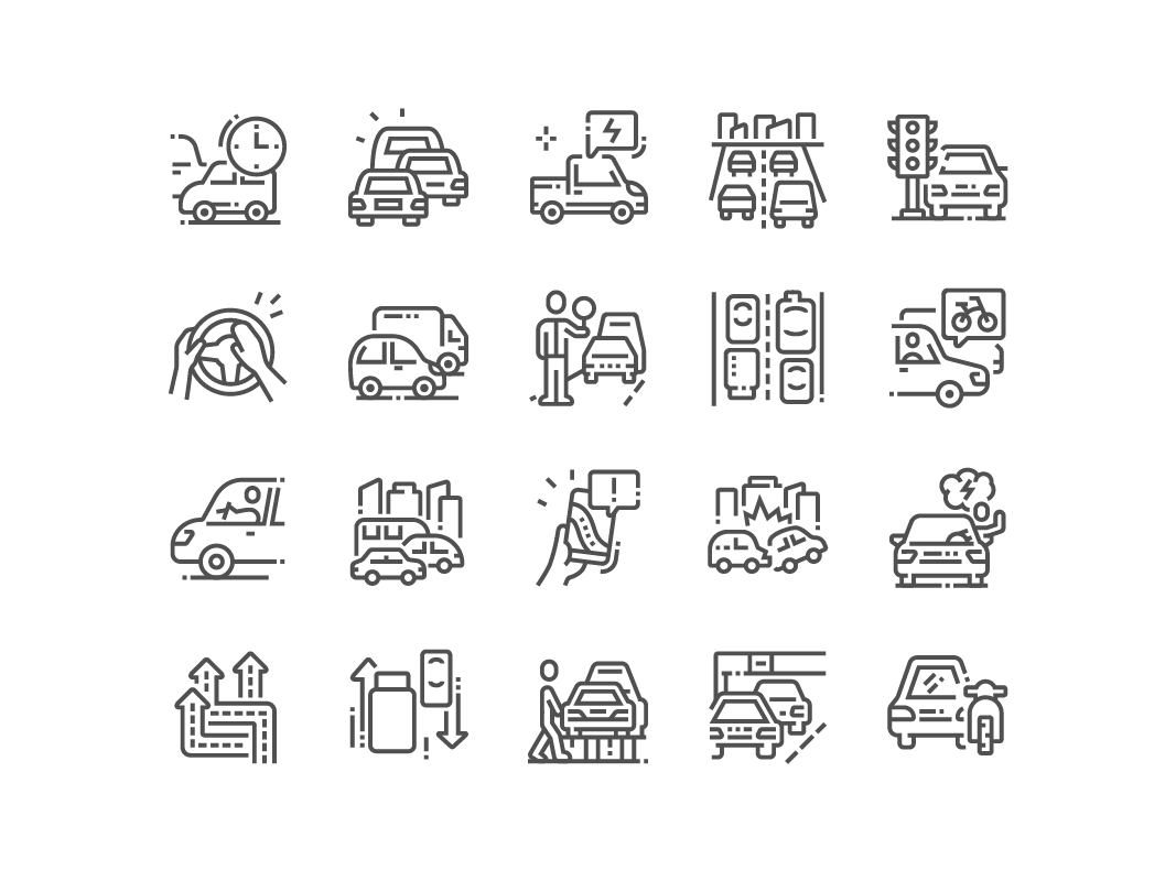 Traffic Jams Icons by koloicons on Dribbble