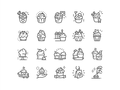 Cupcakes Icons collection cupcakes design graphic icon icons perfect pixel set
