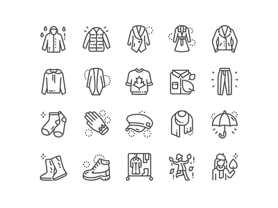 Autumn clothes Icons