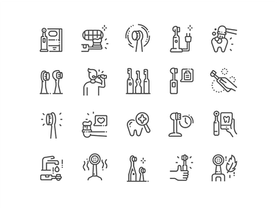 Electric Toothbrush Icons