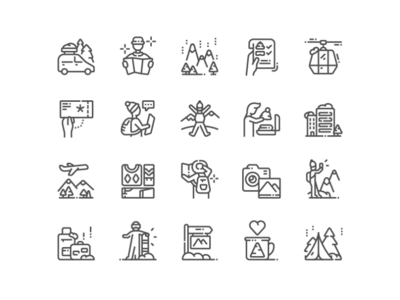 Winter travelling Icons by koloicons on Dribbble