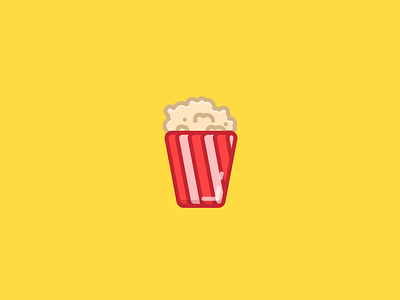 Popcorn bucket icon illustrator minimalistic popcorn simplistic theater