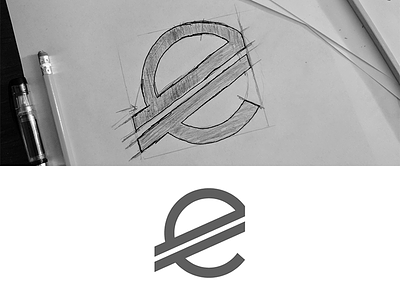 M€M€ Logo concept euro logo sketch