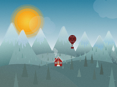 Sunny mountains dribbbledaily illustration northeast norway