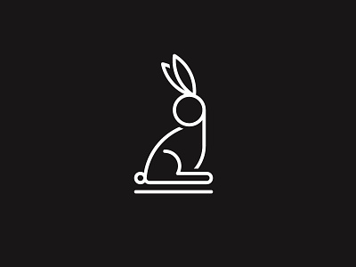 White Rabbit ascetic blackonwhite logo minimal rabbit