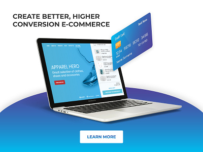 Facebook ad for a digital agency ad banner basket card credit e-commerce facebook laptop purchase shop