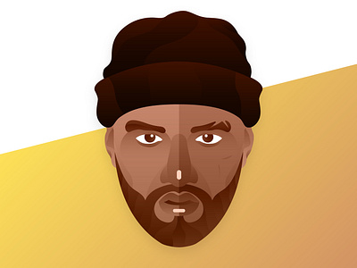 Joyner Lucas Portrait battle beanie beard eyebrows eyes hat hiphop illustration illustrator joyner joyner lucas music nose portrait rapper skully