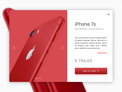 Daily UI Challenge #1 7s apple buy cart iphone minimal modal product red sell simple ui