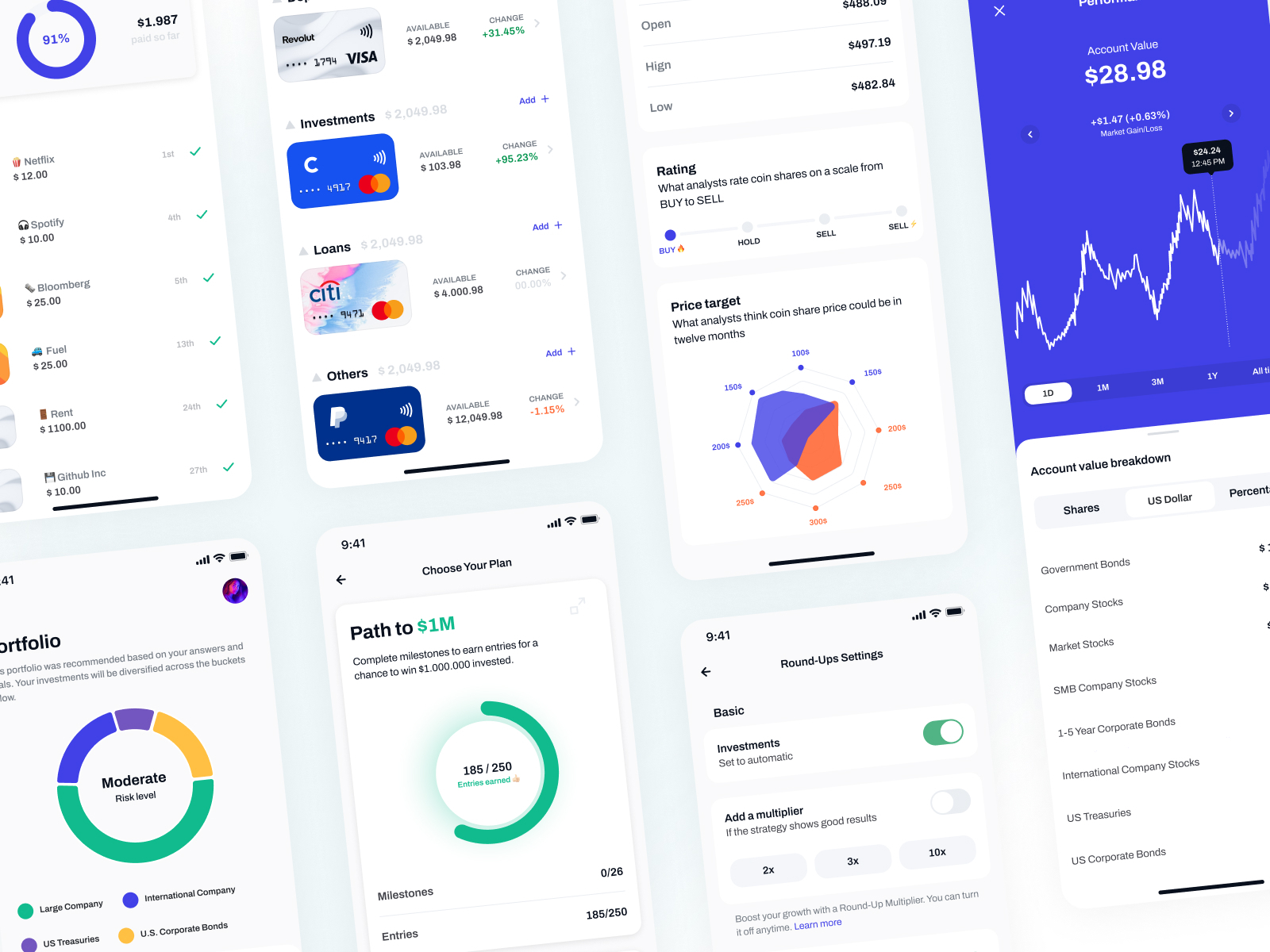 Figma iOS UI kit - Finance templates by F e l i ︎ for Setproduct on ...