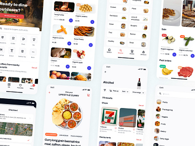 Figma iOS UI kit - Food & Drinks templates app delivery design drink figma food ios kit system ui