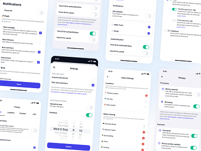 Figma iOS UI kit - ⚙️ Settings templates app design figma ios kit menu settings system ui